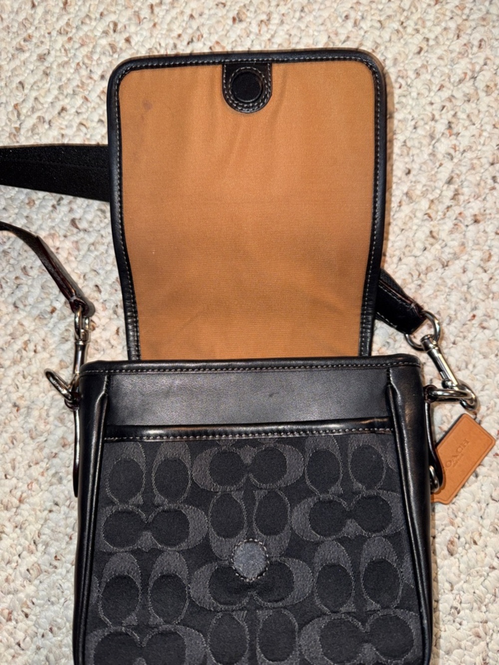 Coach Black Signature Canvas Crossbody Bag - Picture 3 of 5